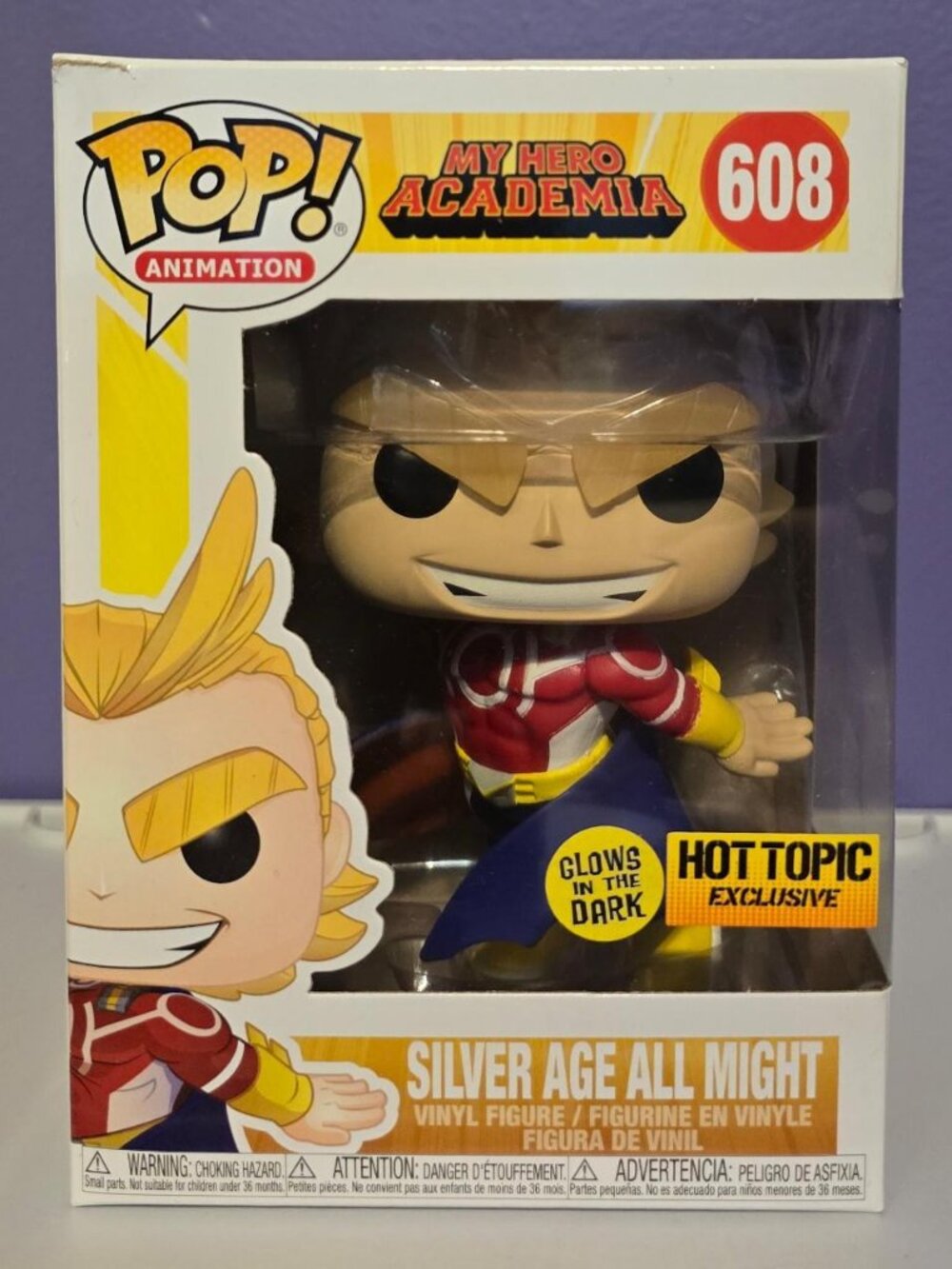Funko Pop! My Hero Academia - Silver Age All Might #608 (GITD) - Hot Topic Excl.